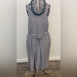 Striped Sleeveless Jumpsuit Size L